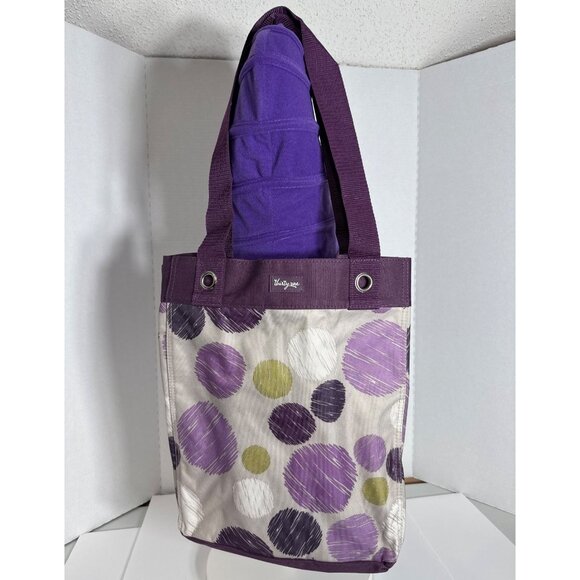 Thirty-One Essential Storage Tote Purple Sketchy Dot Design - Picture 2 of 4